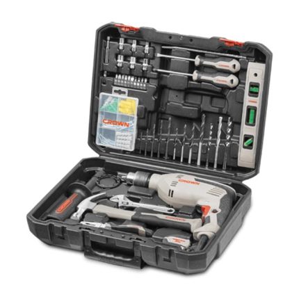 طقم شنيور كراون 13مم دقاق الكتروني يمين و شمال 600 وات 98 قطعه موديل CROWN CK10-XA98